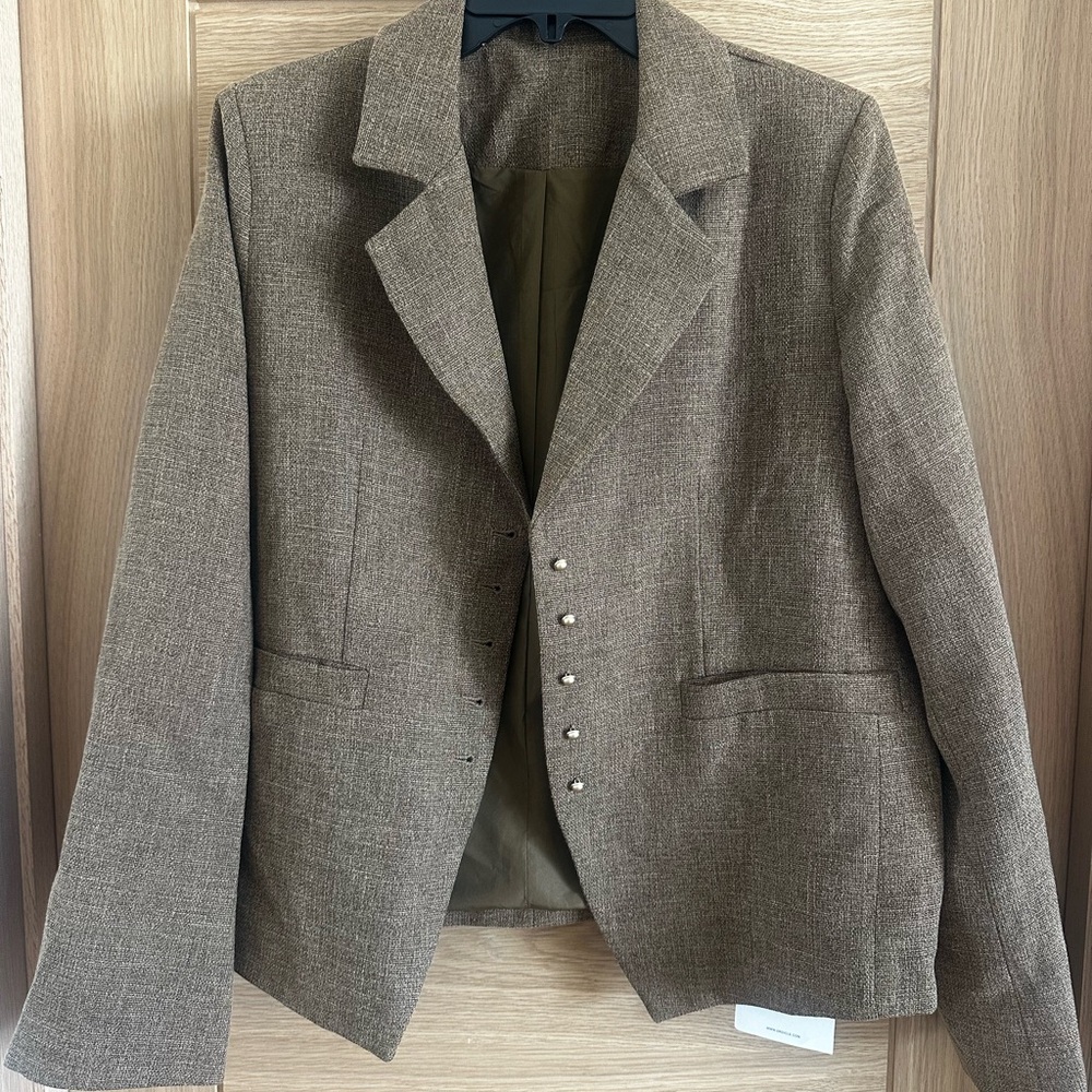 Brown Blazer with Button Details